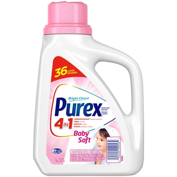 Purex 4 in 1 Baby Soft Liquid Laundry Concentrated Detergent, 1.47L, 36 ...