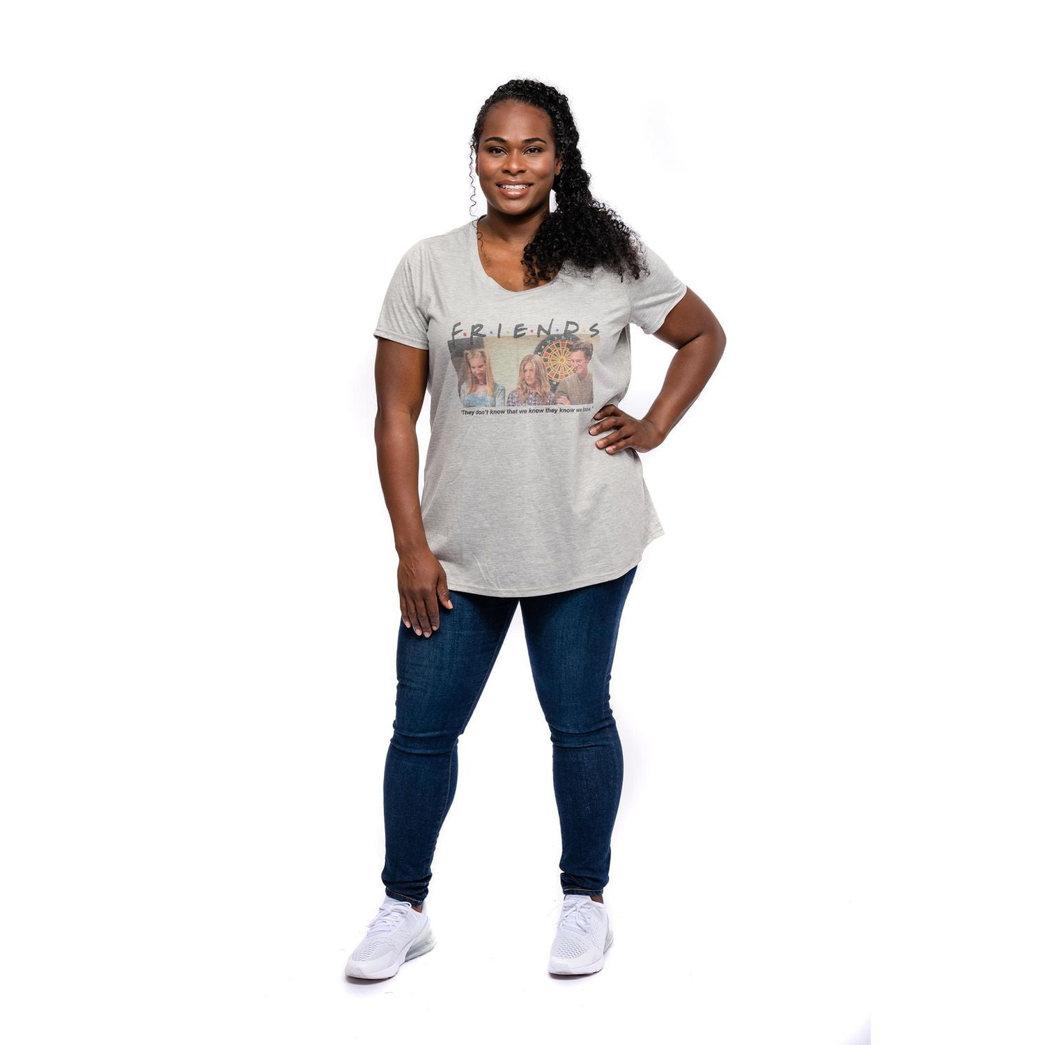 Ladies Plus Friends We Know T-shirt à manches courtes et encolure dégagée