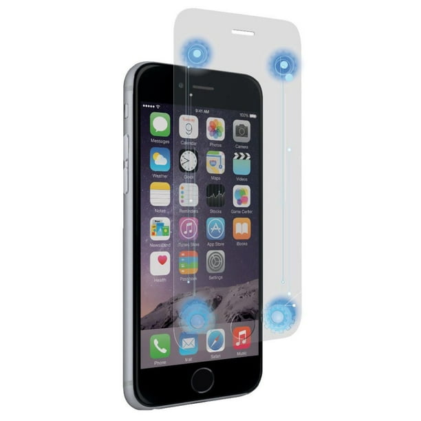 Puregear Protecteur d'écran en verre trempée avec boutons à touche intélligente pour iPhone 6/6S, transparent