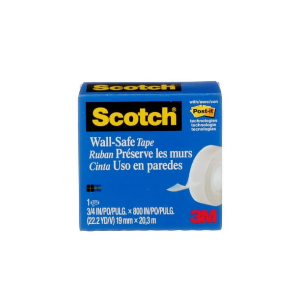 Scotch® Wall-Safe Tape, 813S6-ESF, .75 in x 800 in (19 mm x 20.3 m), 6 per  pack
