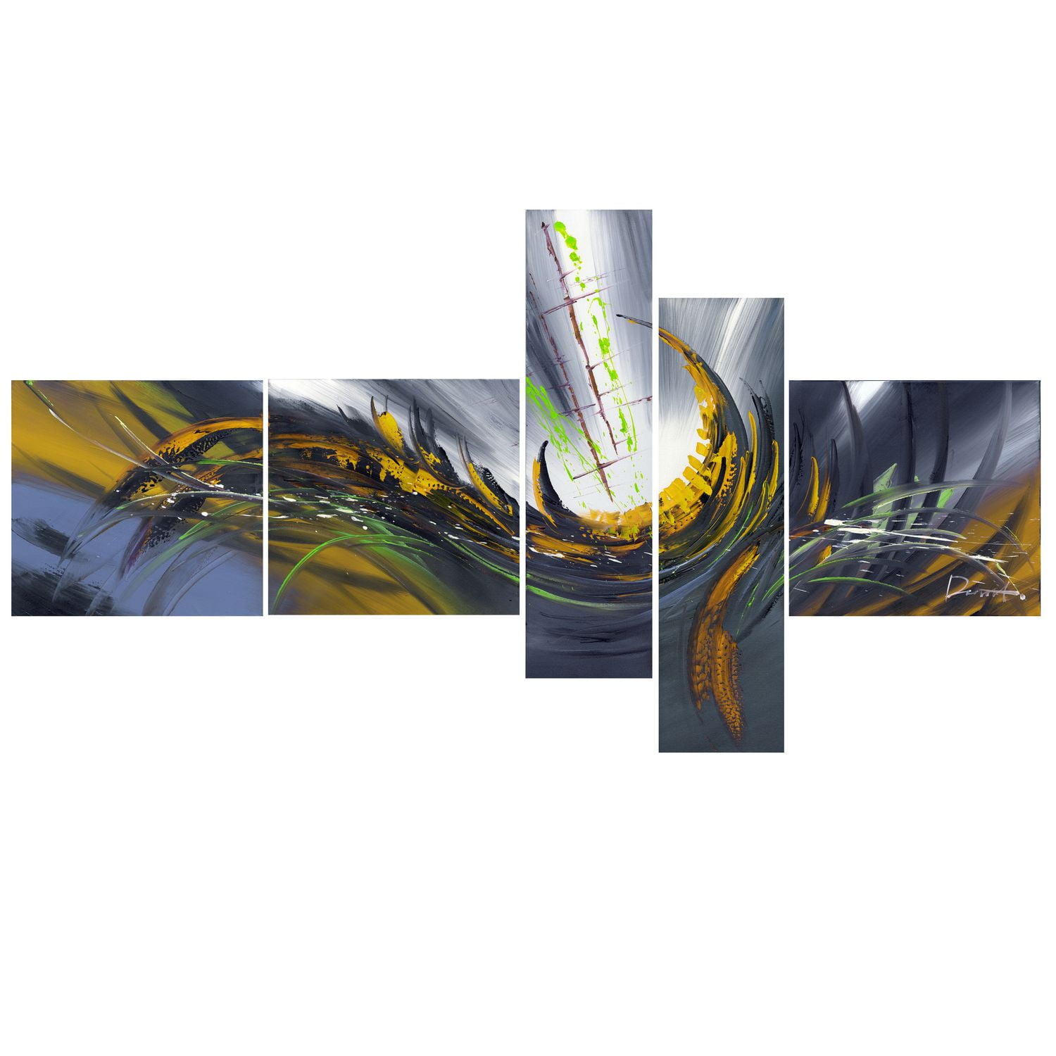 Design Art Abstract with Yellow Canvas Wall Art Walmart Canada