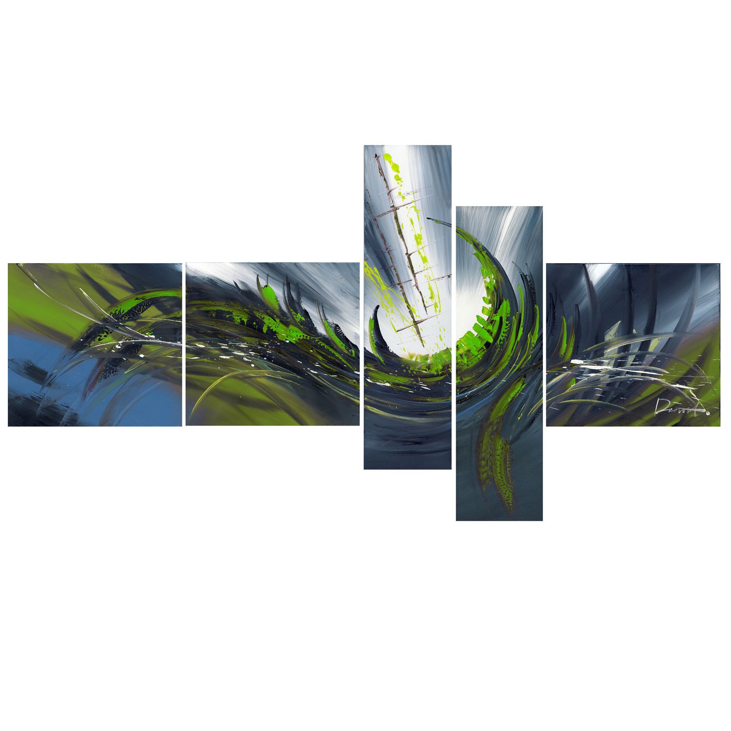 Design Art Green Abstract Vortex Canvas Wall Art Walmart Canada