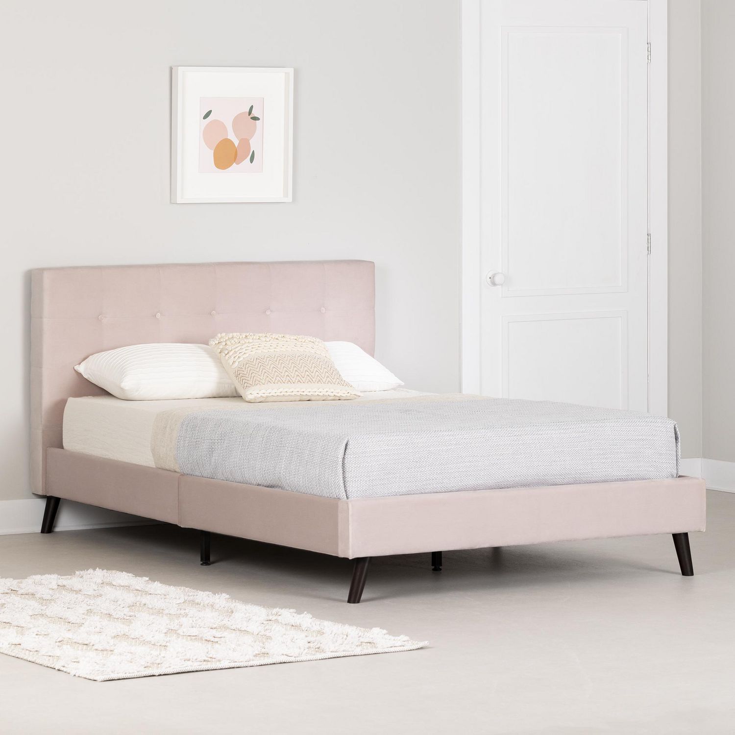 Upholstered Platform Bed and Headboard from the collection