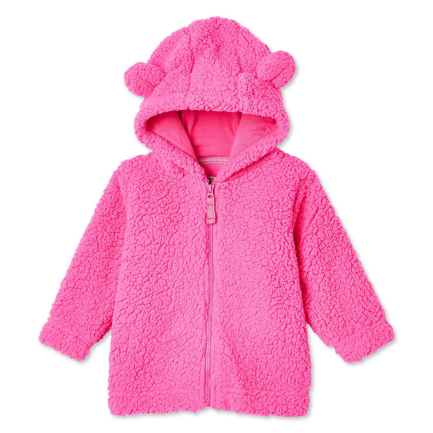 George Baby Girls Full Zip Sherpa Hoodie Walmart