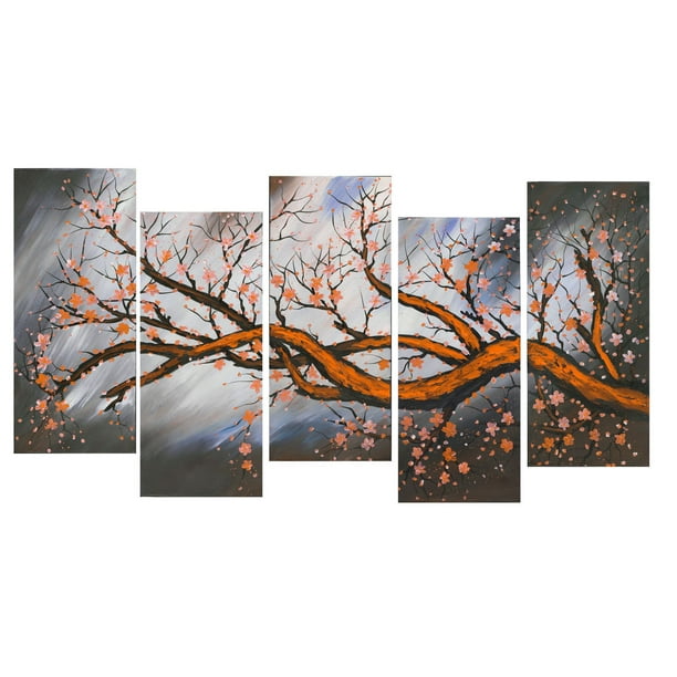 Ens. décoration en toile Design Art Floral orange