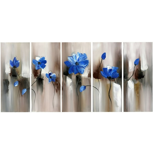 Peinture sur toile Design Art Art moderne fleurs en bleu