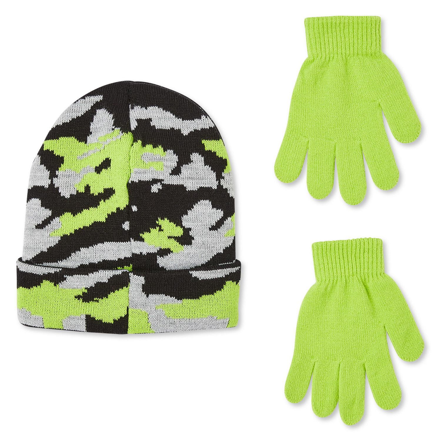 Ensemble 2 pièces avec tuque et gants en tricot jacquard George pour garçons