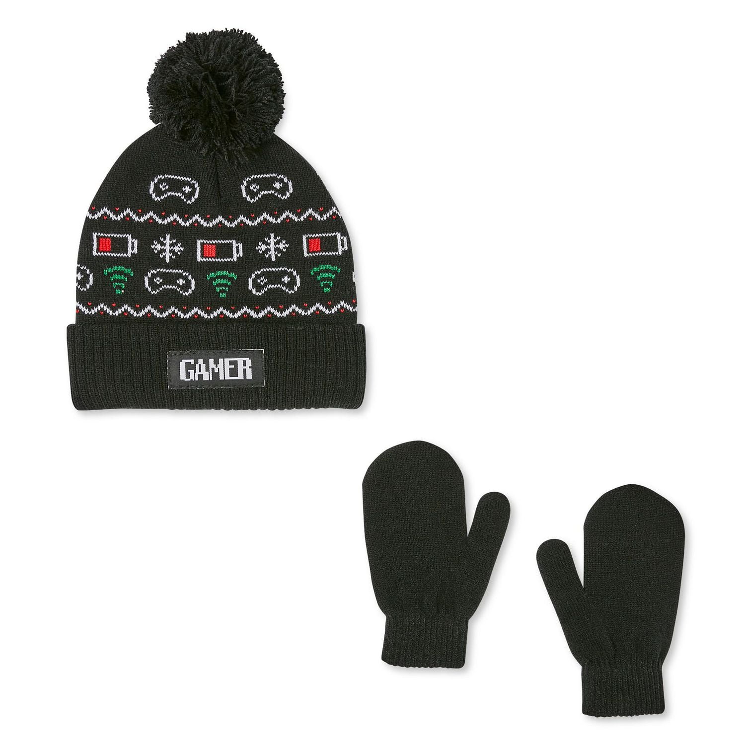 Ensemble 2 pièces avec tuque à pompon et mitaines George pour petits garçons