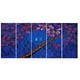 Design Art - Fleurs Bleu et Mauve - Toile Tendue - 60 x 28 – image 1 sur 2