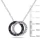 Miadora Collier à cercles croisés avec diamants noirs rond en argent sterling, 18 pouces en longueur – image 3 sur 3