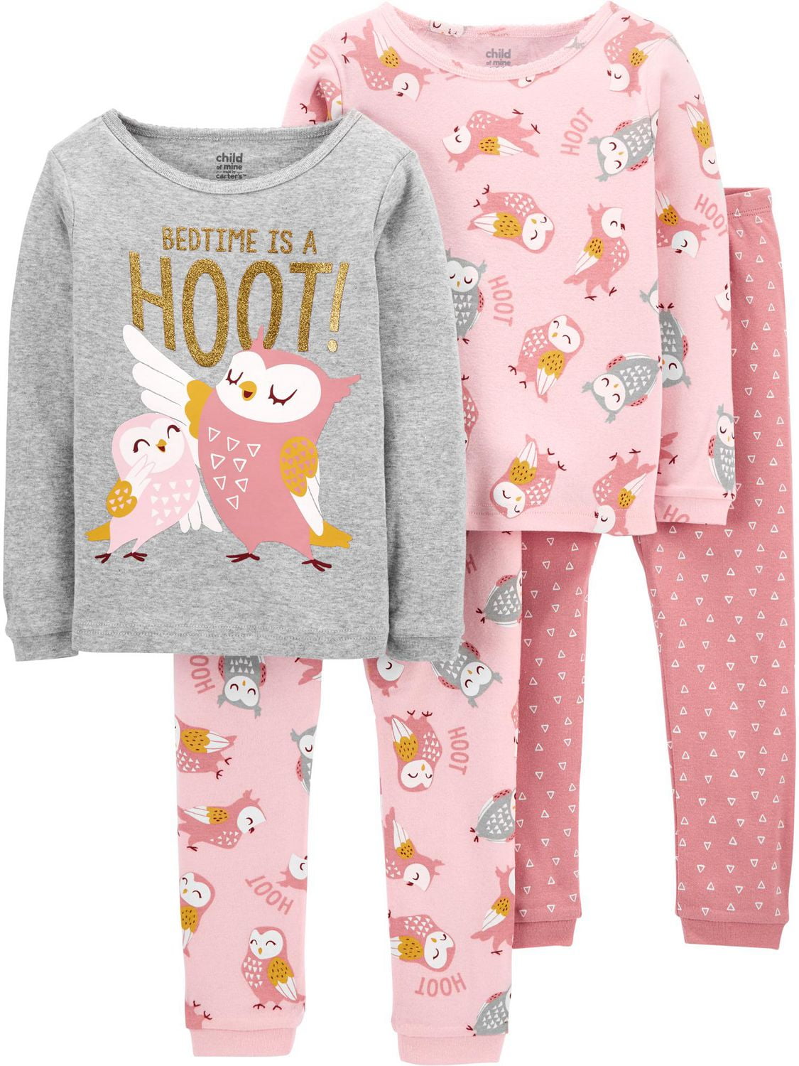 Child of Mine made by Carter's Girl' Cotton 4-piece Pyjama - Owl