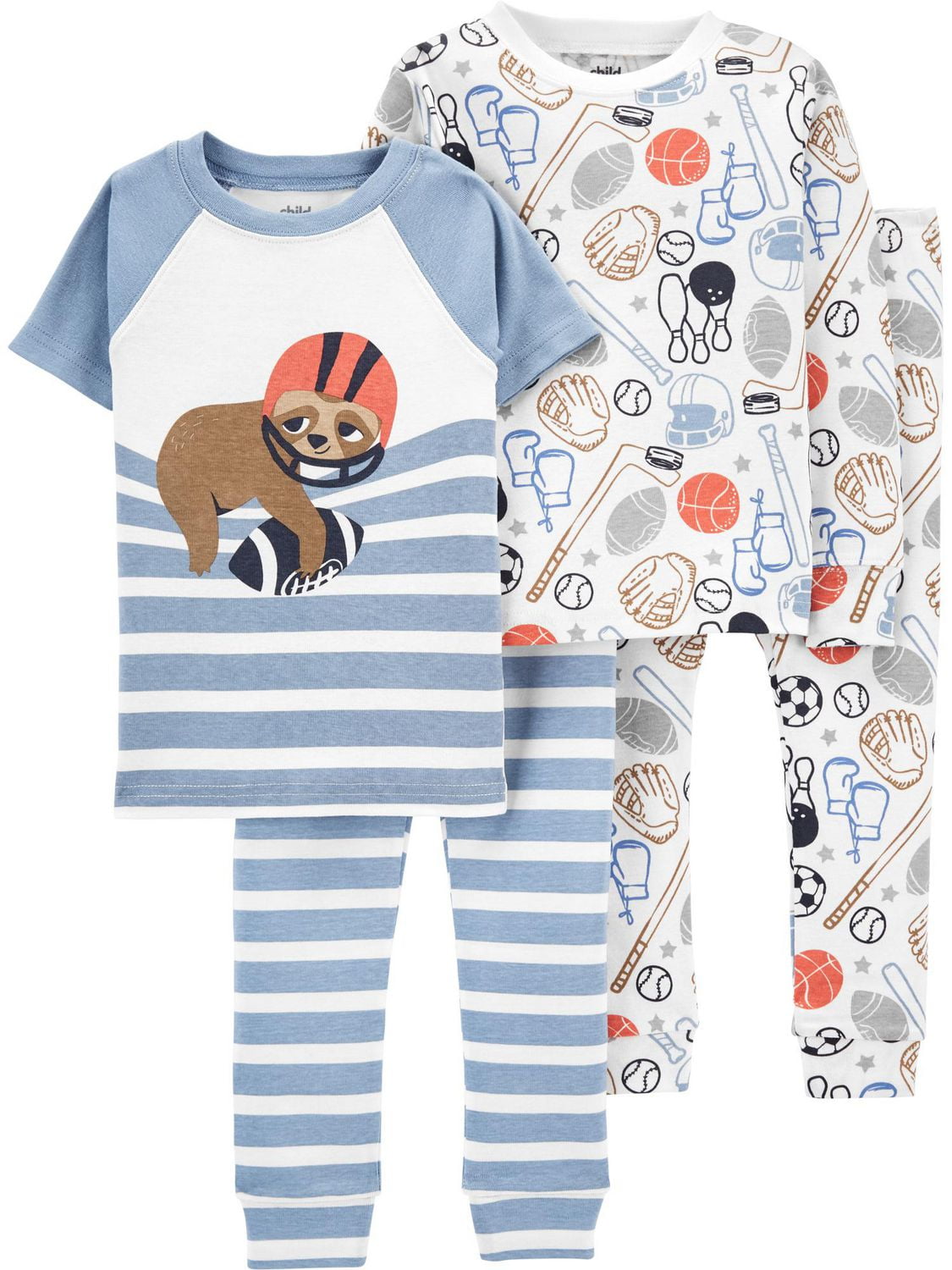 Child of Mine made by Carter's boys' Cotton 4-piece Pyjama - Sports
