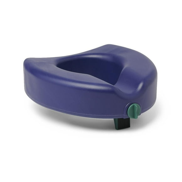 Medline 5" Raised Locking Toilet Seat, No Arms, 350 lb. Weight Capacity, Blue