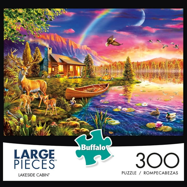 Buffalo Games Large Pieces Le puzzle Lakeside Cabin en 300 pièces