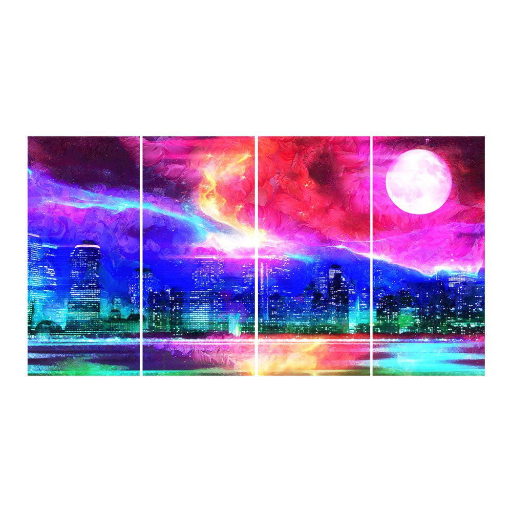 Design Art Full Moon In The City Canvas Art Walmart Canada