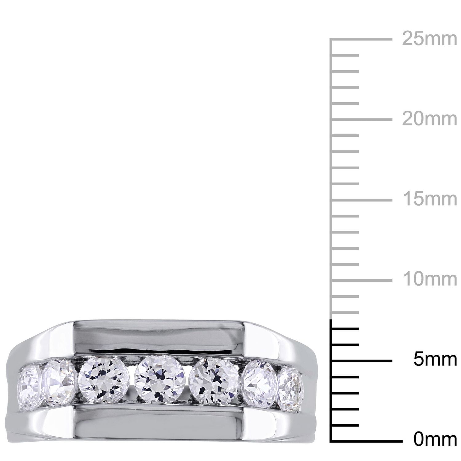 Miabella 1.20 Carat T.G.W. Created White Sapphire Sterling Silver Men's Fashion Ring