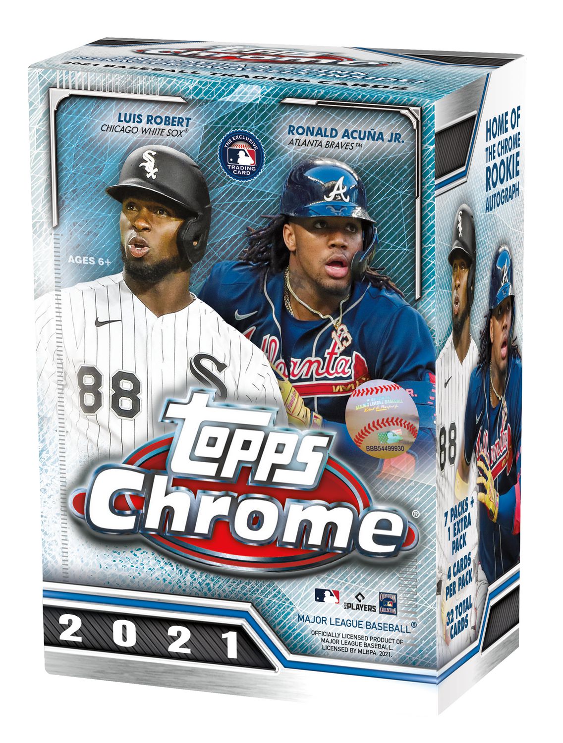 2021 Topps Chrome MLB Baseball Trading Cards Blaster Box- 8 packs