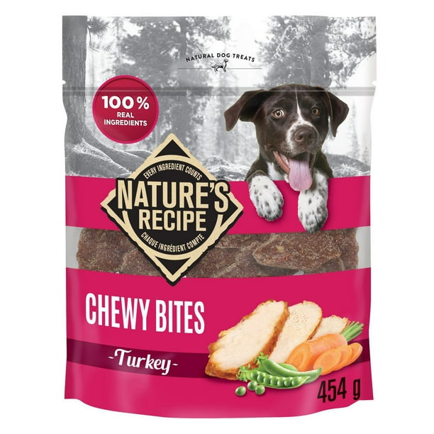Nature's Recipe Chewy Bites Grain Free Natural Dog Treats, Turkey, Pea