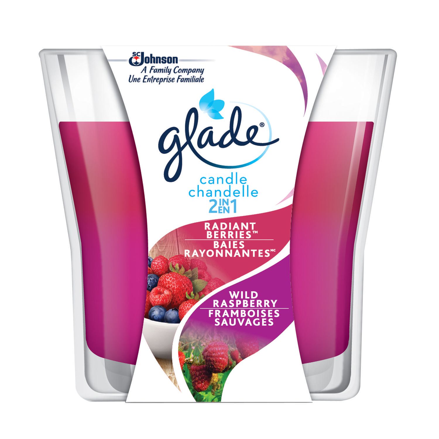 Glade 2in1 Scented Candle Radiant Berries & Wild Raspberry Walmart