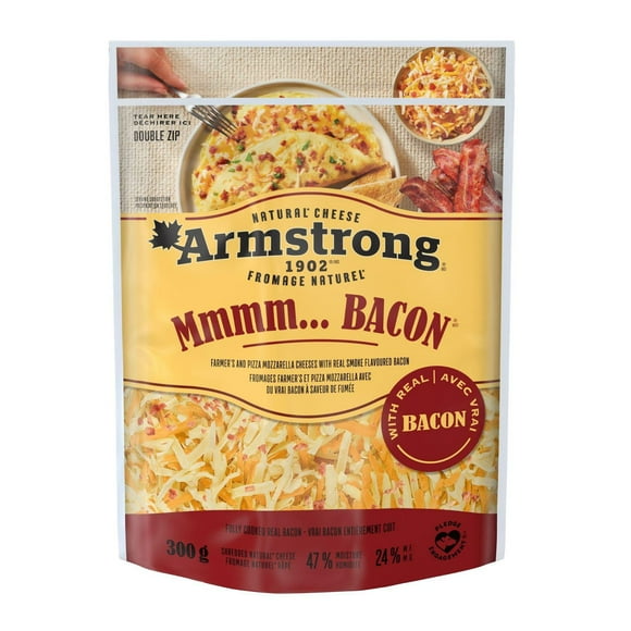 Armstrong Mmmm… Bacon Natural Shredded Cheese, 300 g