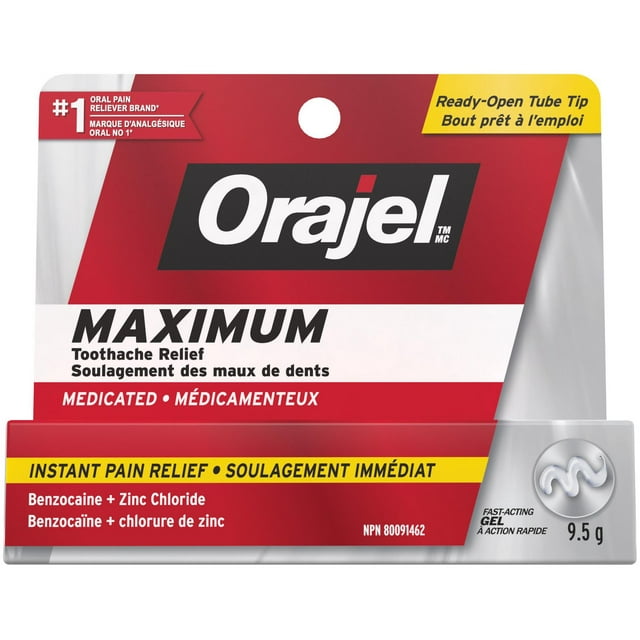 Orajel Maximum Strength Oral Pain Gel for Toothache, 9.5g from #1 Oral Pain Relief Brand