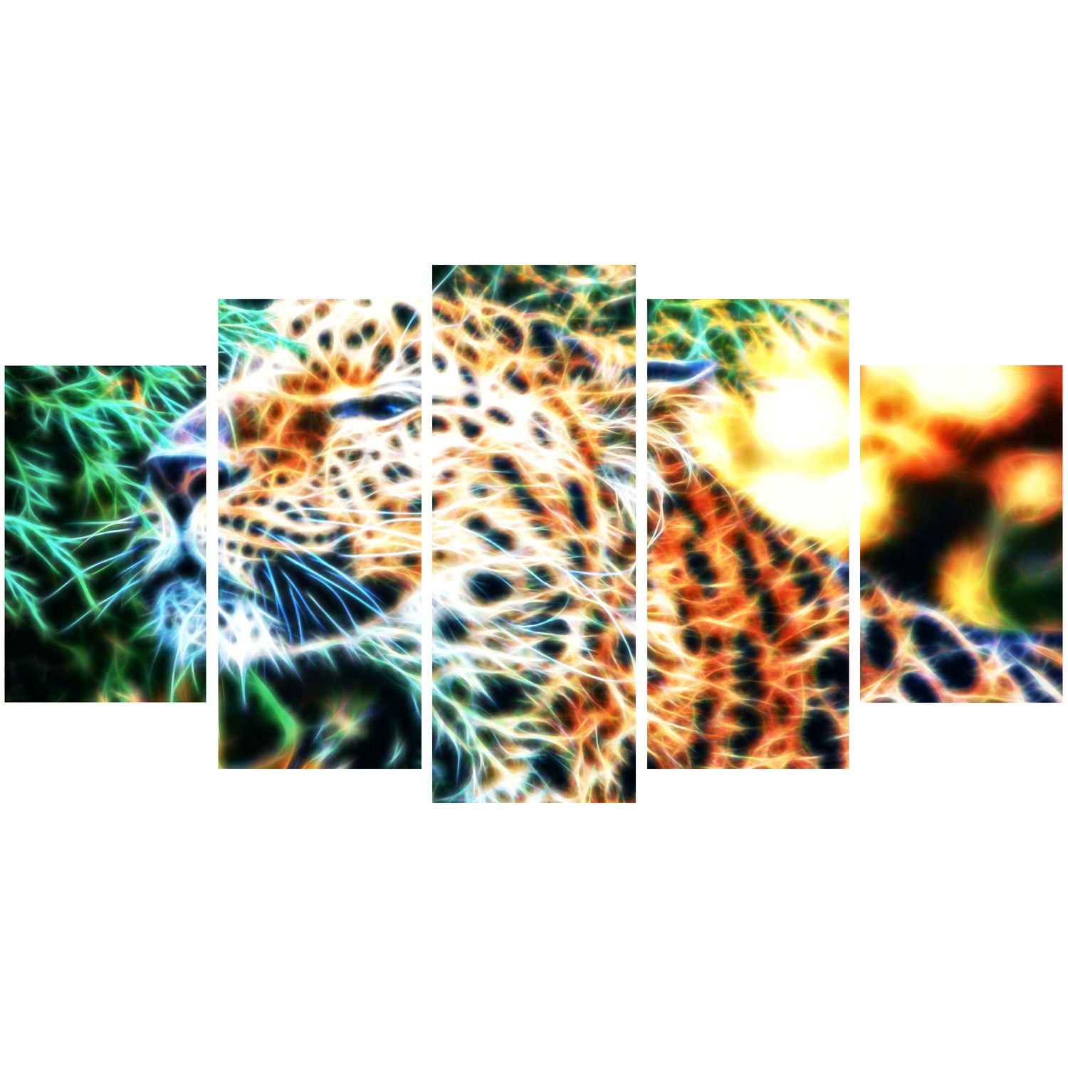 Design Art Beautiful Cheetah Animal Multi-Panel Canvas Wall Art ...