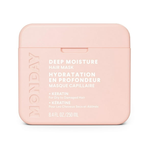 MONDAY Haircare DEEP MOISTURE Hair Mask with Keratin, Argan Oil, Shea Butter & Coconut Oil for Dry to Damaged Hair 250 ml, Haircare DEEP MOISTURE Hair Mask