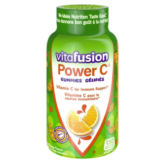Vitafusion Power C Vitamines en gélatine - 188 mg de vitamine C pour le soutien immunitaire, source d'antioxydants, approvisionnement de 50 jours - 150 unités