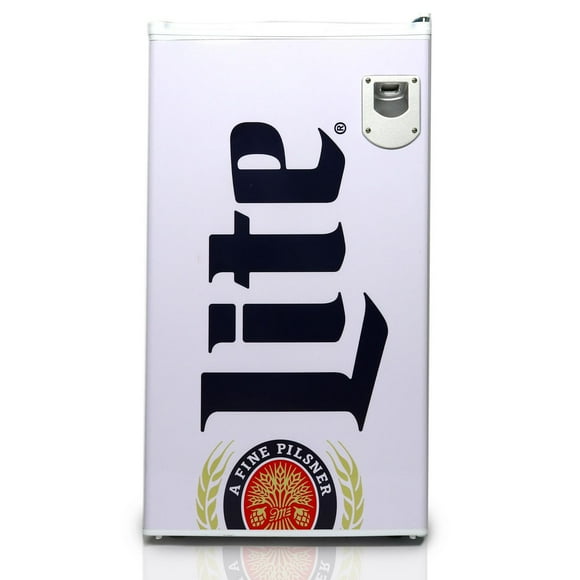 Coors Light Réfrigérateur compact de 3,2 pi³ avec ouvre-bouteille intégré, mini refroidisseur de boissons, blanc