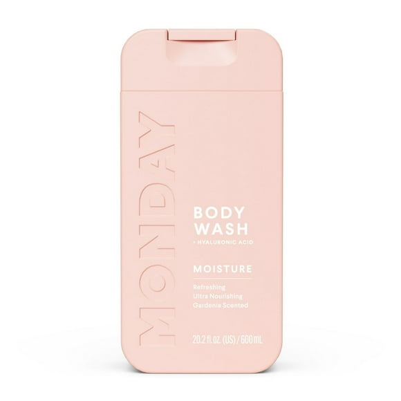 MONDAY Haircare MOISTURE Body Wash with Hyaluronic Acid, Shea Butter, Coconut Oil & Grapefruit Extract for Normal to Dry Skin 600 mL, No sulfates or parabens