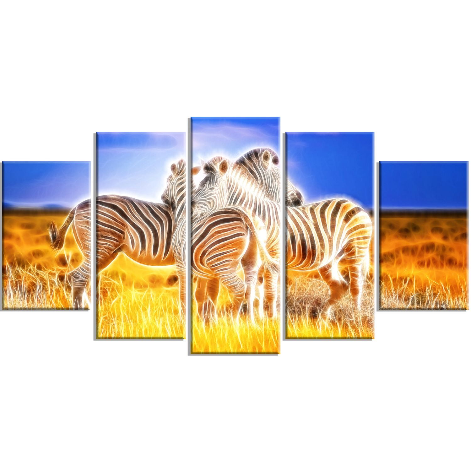 Design Art Zebra Duo on MultiPanel Canvas Wall Art Walmart Canada
