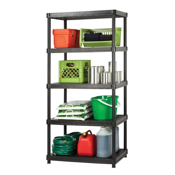 Système d'étagères en Plastique à 5 niveaux de rangement RAMTUFF 24'' x 36'' Unité d'étagères en plastique à 5 niveaux