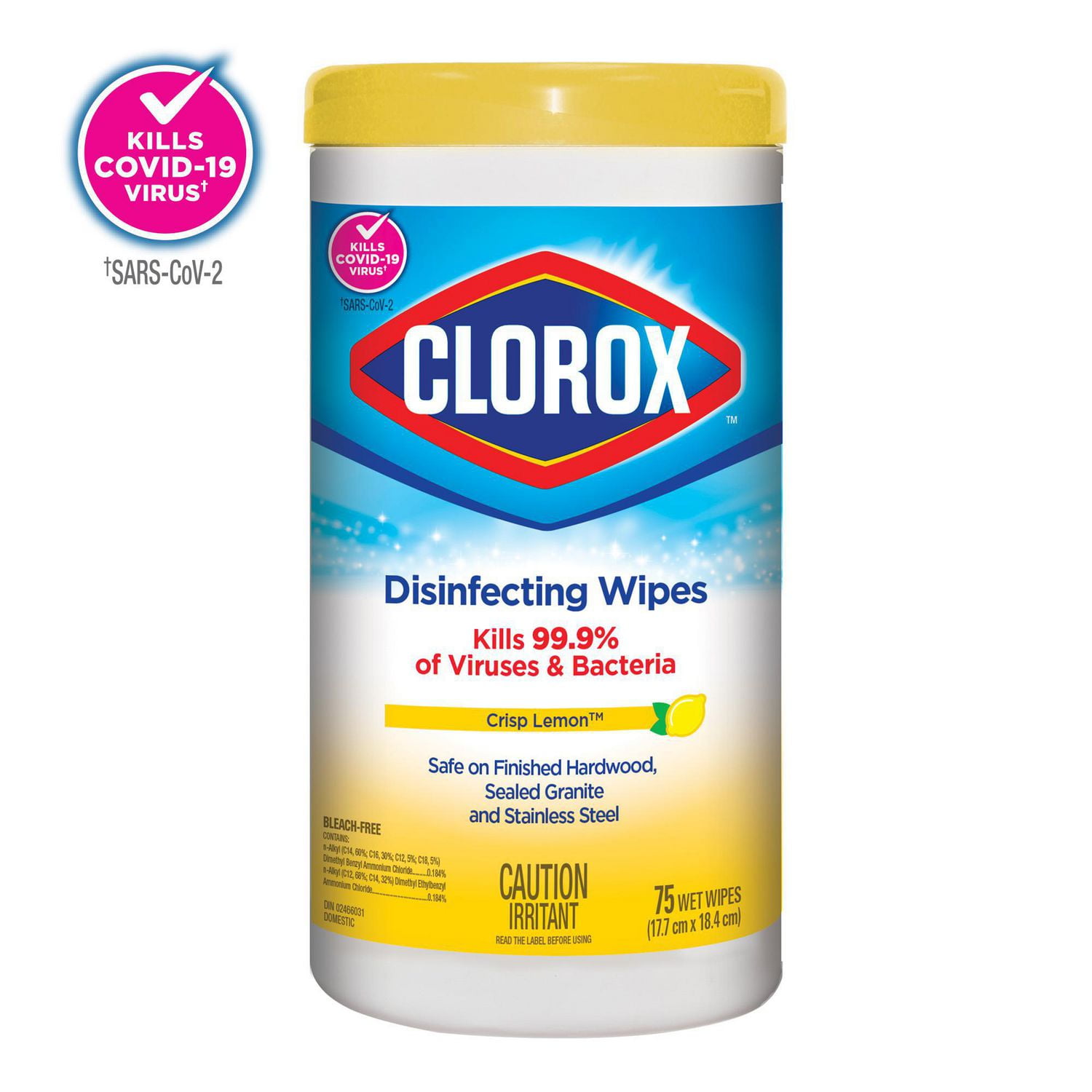 Clorox Disinfecting Wipes, Lemon Fresh, 75 Count | Walmart Canada