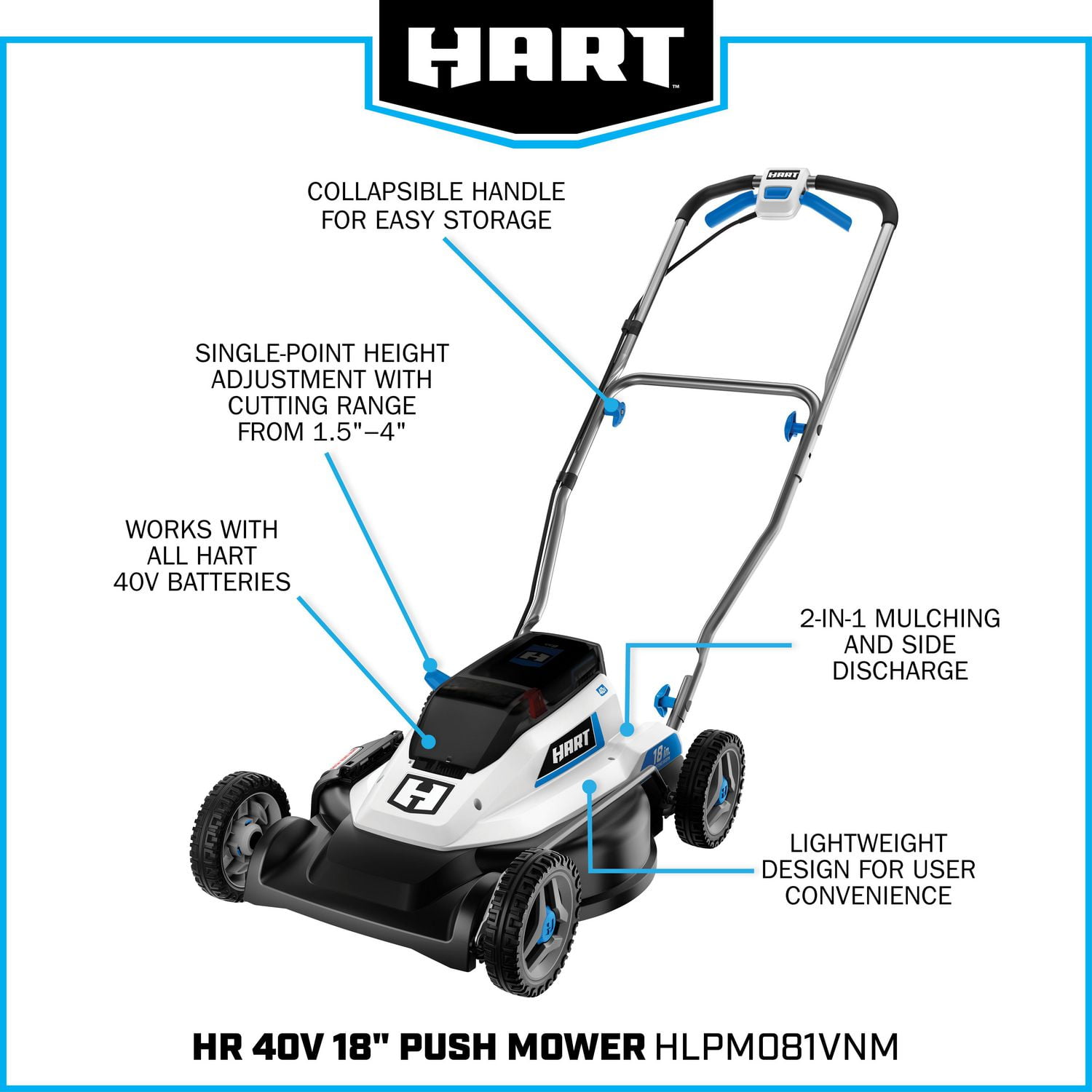 Hart 40v outlet lawn mower