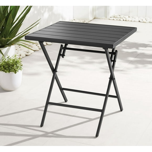 Mainstays Folding Bistro Table, 1 Bistro Table, Silver