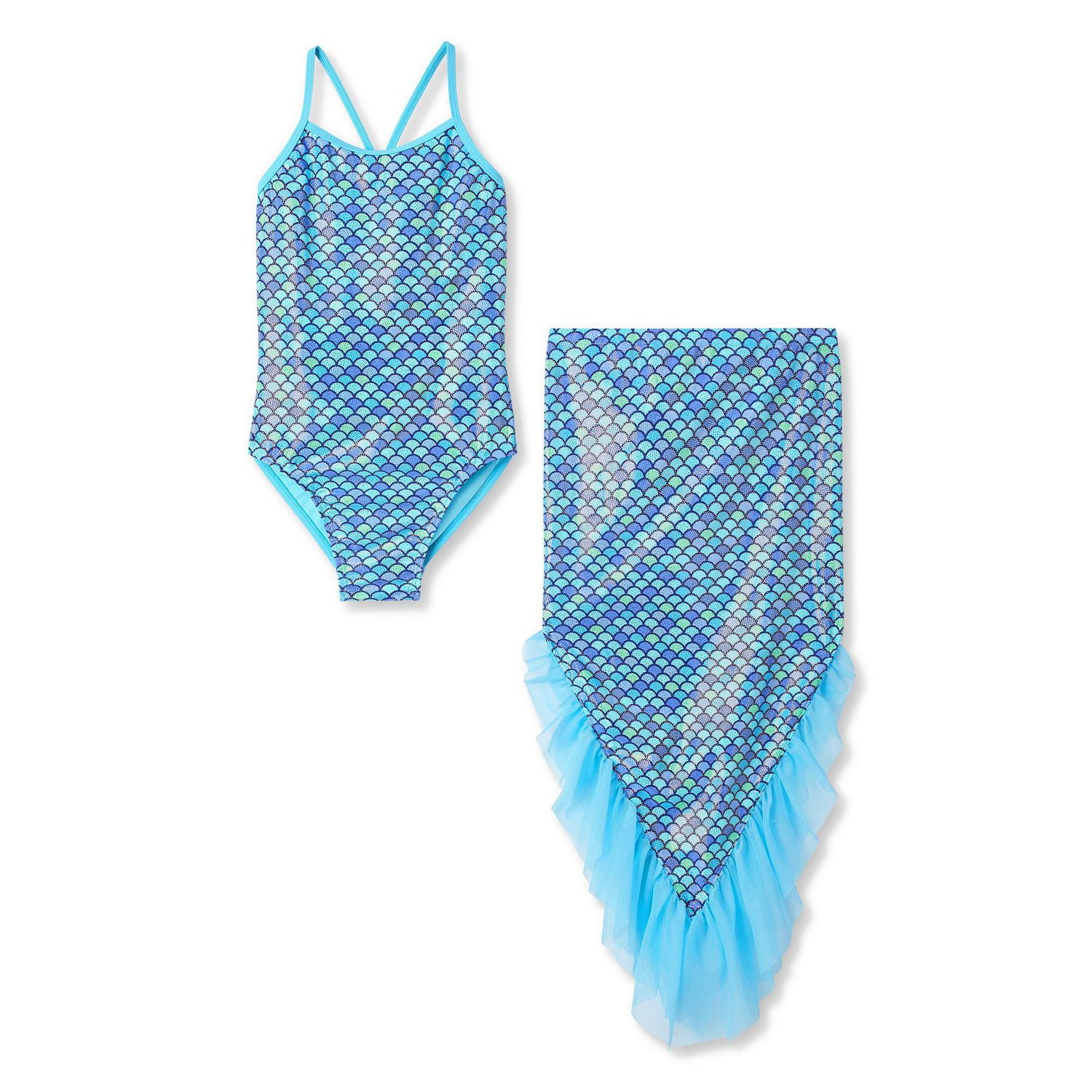 Ensemble maillot de bain 2 pièces avec queue de sirène George pour filles