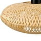 Luminaire suspendu noir mat à 1 ampoule avec abat-jour en bambou blond – image 5 sur 9