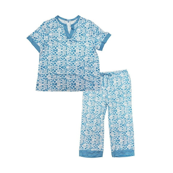 Penmans Ladies Plus 2 pièces Blue Fleur Sleep Se