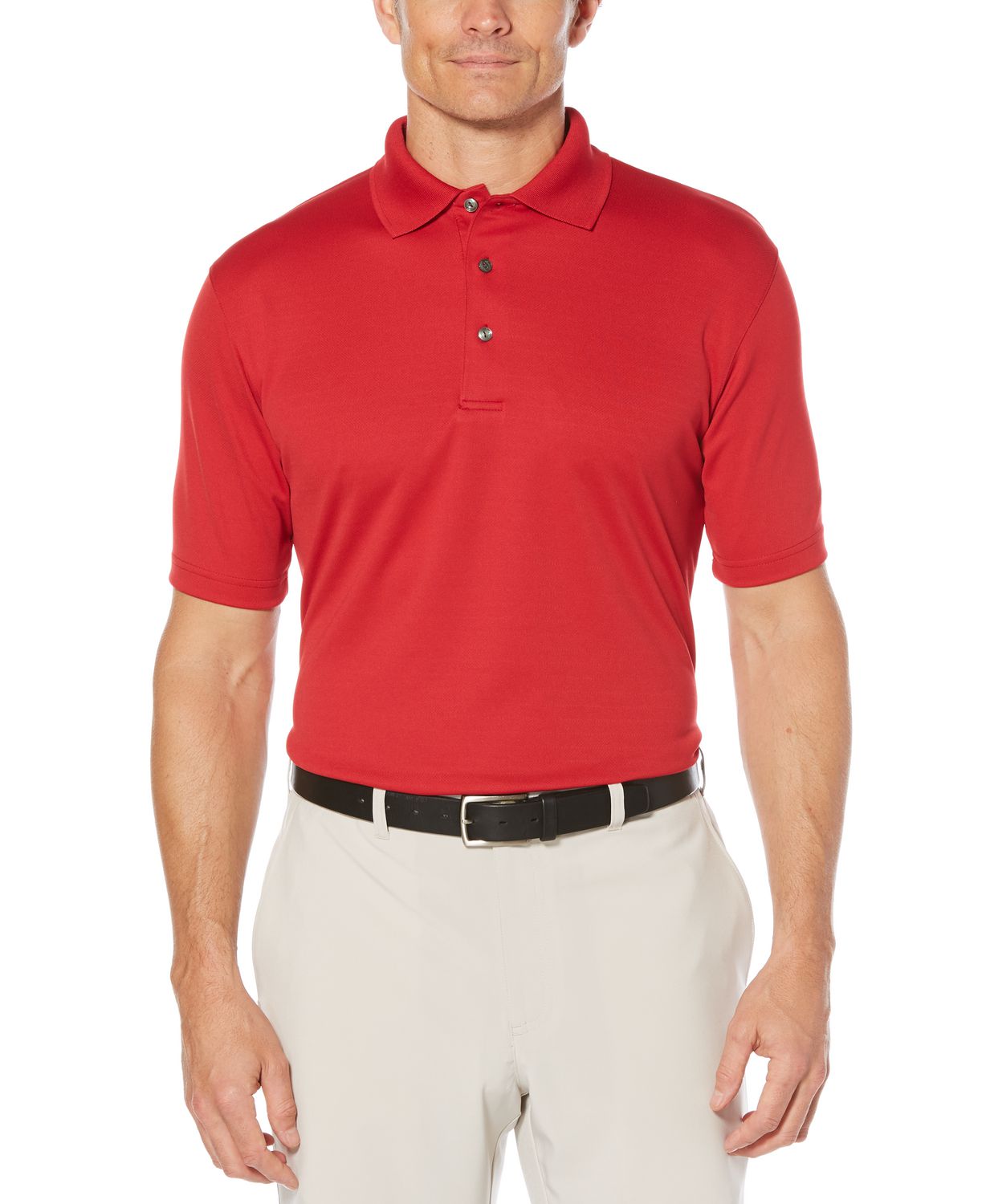 Ben Hogan Men's Golf Performance Solid Textured short Sleeve Polo Shirt ...