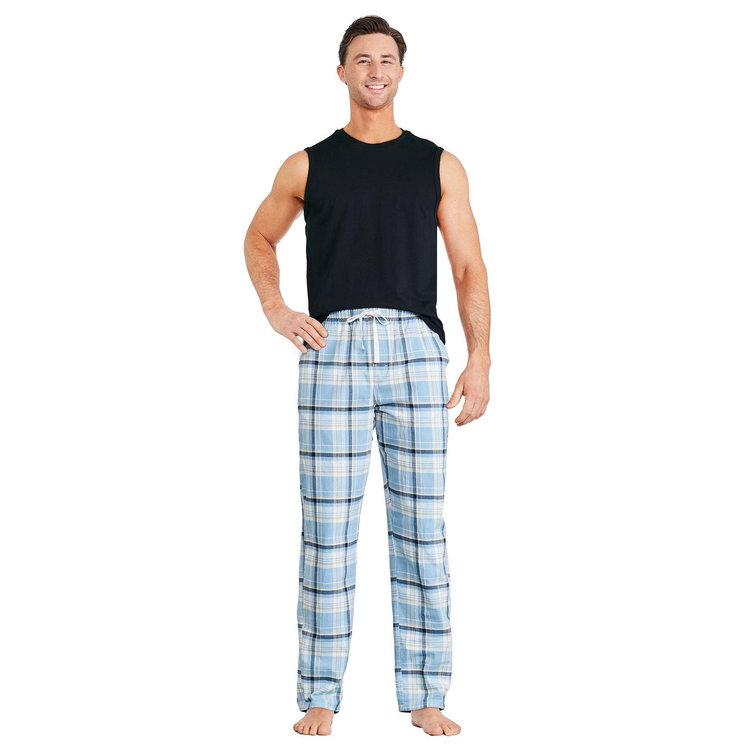 Pantalon de nuit en twill George pour hommes Tailles P-2XL