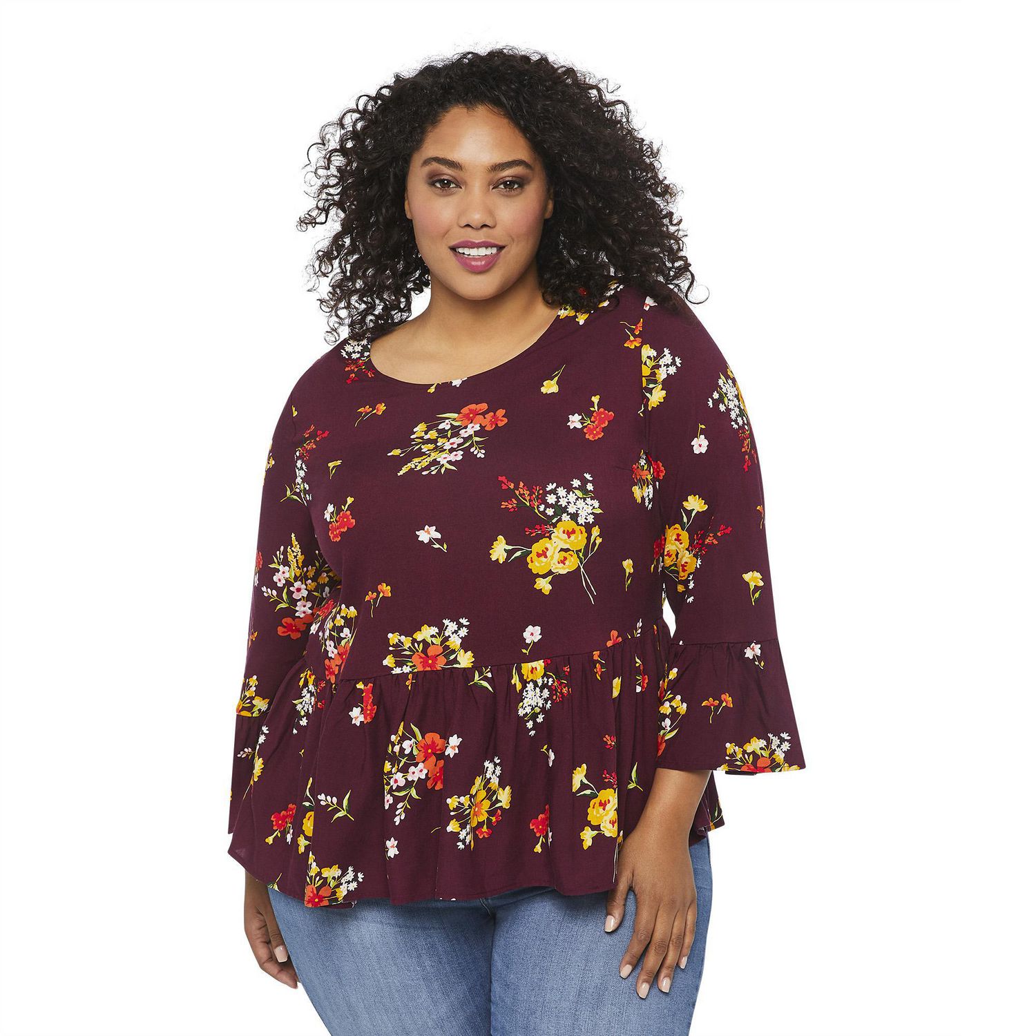 George Plus Women's Printed Peplum Top | Walmart Canada