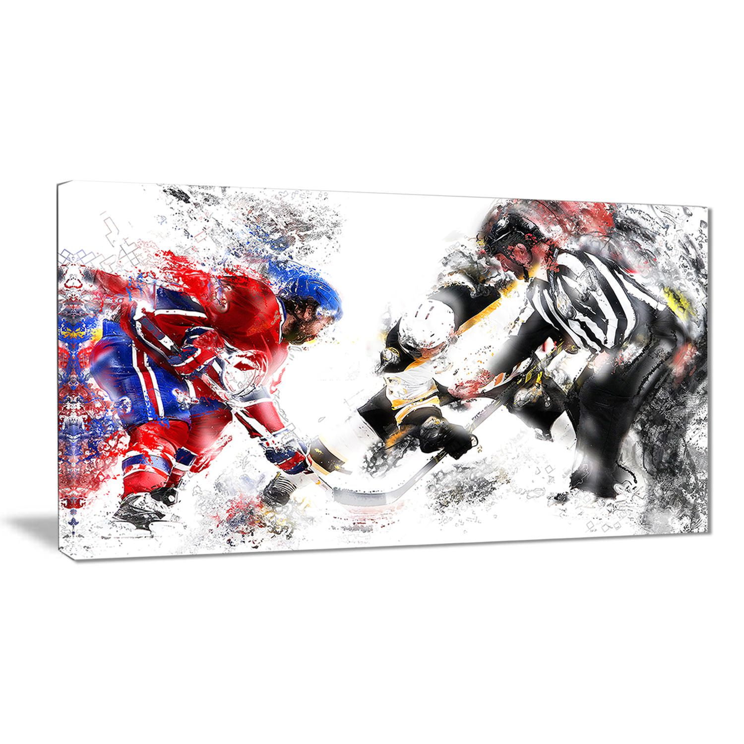 Design Art Hockey Face off Canvas Wall Art Walmart Canada