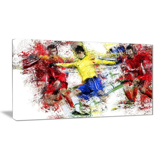 Décoration murale sur toile Design Art à motif de « Soccer Aller Courrir »