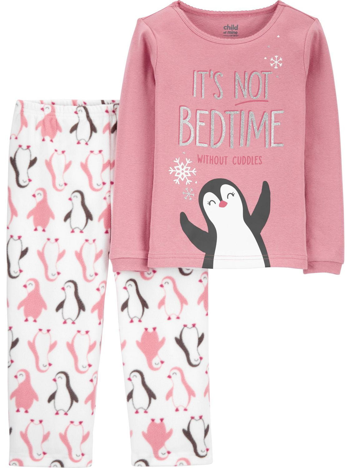 Child of Mine made by Carter's Girls' 2-piece Fleece Pajama - Penguin