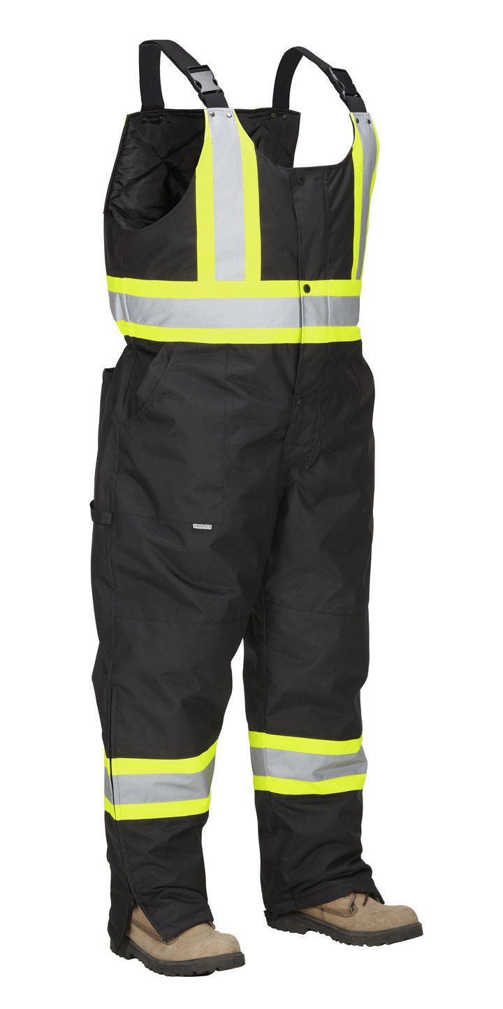Majestic 75-2357 High Visibility Quilted, Insulated Waterproof Bib Overall - Yellow/Black
