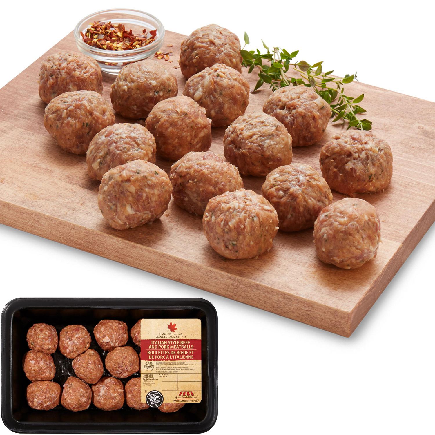 Your Fresh Market Italian Style Pork Beef Meatballs Walmart Canada   6000200028838 