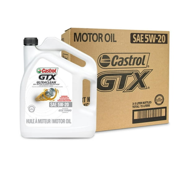 Boîte d’huile à moteur Castrol GTX Ultraclean 5W20 5 l