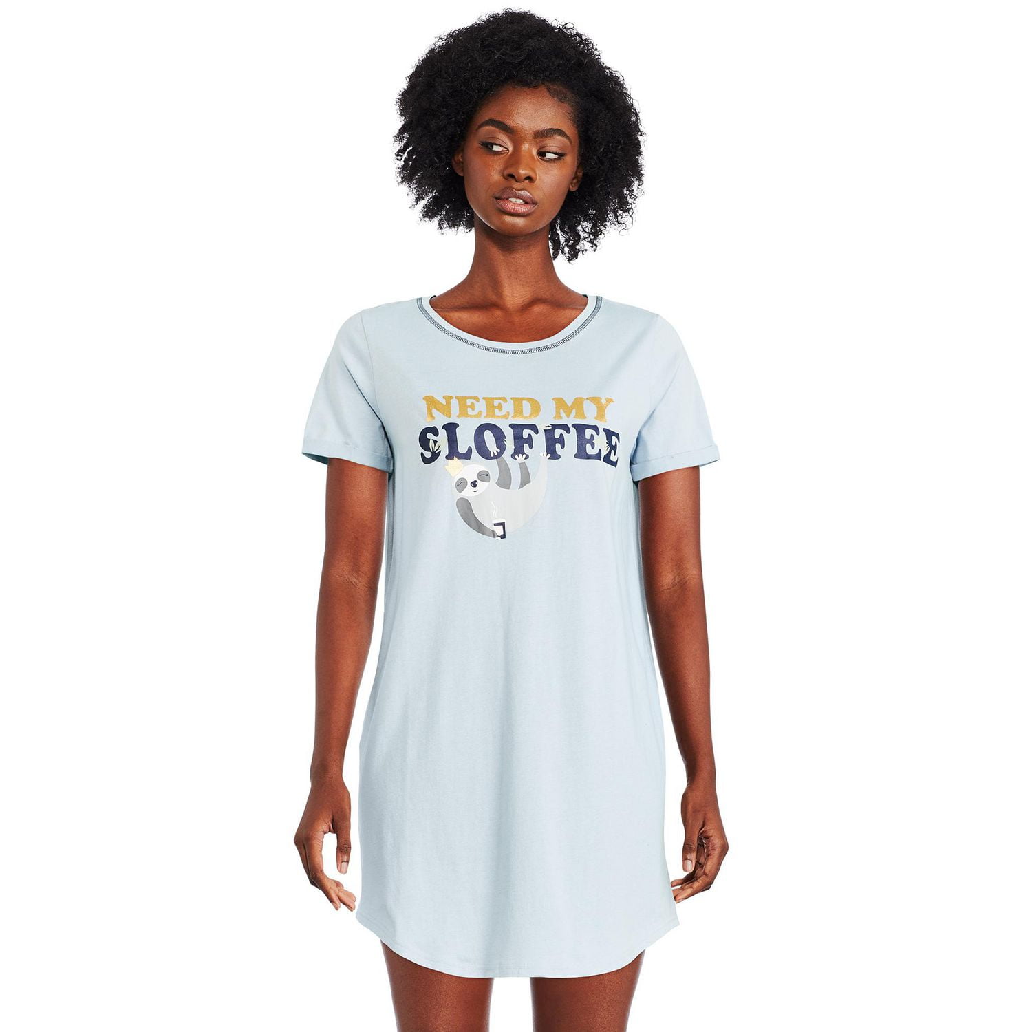 Chemise de nuit à manches roulées George pour femmes