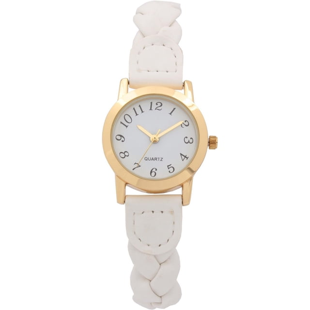 Ladies White braided Strap Watch