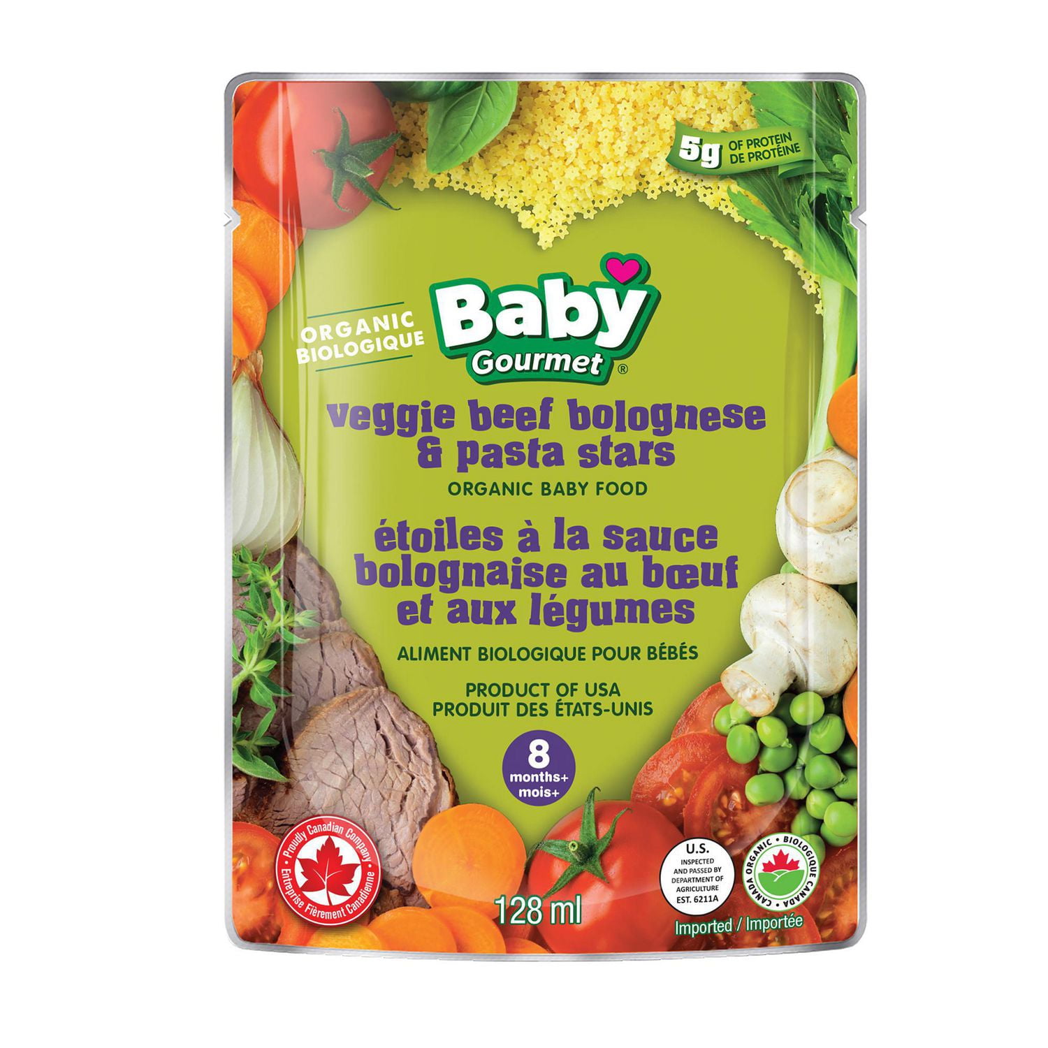 Baby Gourmet Boeuf Bolognaise Pates Aux Legumes Aliments Biologiques Pour Bebes Walmart Canada